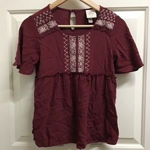 Knox rose maroon blouse.